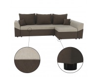 Rohová sedačka s rozkladom a úložným priestorom Desny L/P - hnedá / béžová