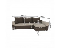 Rohová sedačka s rozkladom a úložným priestorom Desny L/P - hnedá / béžová