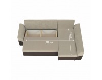 Rohová sedačka s rozkladom a úložným priestorom Desny L/P - hnedá / béžová