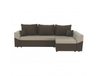 Rohová sedačka s rozkladom a úložným priestorom Desny L/P - hnedá / béžová