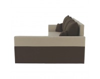 Rohová sedačka s rozkladom a úložným priestorom Desny L/P - hnedá / béžová