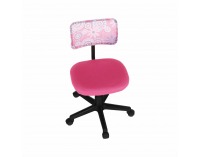 Detská stolička na kolieskach Percy - ružová / vzor / čierna