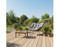 Záhradné kreslo Devner Typ 2 - čierna / hnedá / sivá