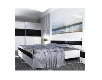 Posteľový rám Devon New 160 - biela / čierny lesk
