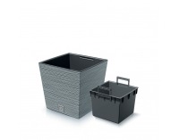 Plastový kvetináč DFS300 29,5 cm - sivý betón