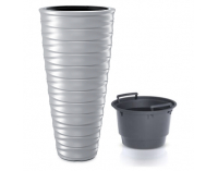 Vysoký plastový kvetináč DHFE400 38,3 cm - biela