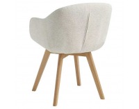 Otočné jedálenské kreslo Dimer - krémová / buk