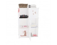 Detská modulárna skrinka Dinos - biela / detský vzor