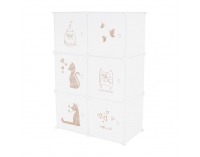 Detská modulárna skrinka Dinos - biela / detský vzor