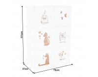 Detská modulárna skrinka Dinos - biela / detský vzor