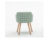 Kreslo Dipsy - zelený vzor / prírodná