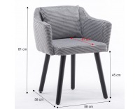 Kreslo Dipsy - čiernobiely vzor / čierna