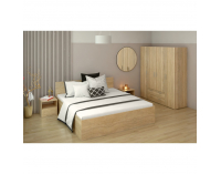 Manželská posteľ s kovovým roštom Doli 180x200 cm - dub sonoma