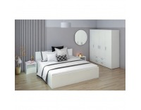 Manželská posteľ s kovovým roštom Doli 180x200 cm - biela