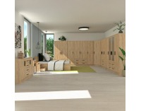 Manželská posteľ s kovovým roštom Doli 180x200 cm - dub artisan