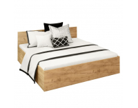 Manželská posteľ s kovovým roštom Doli 180x200 cm - dub craft zlatý