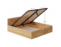 Manželská posteľ s kovovým roštom Doli 180x200 cm - dub craft zlatý