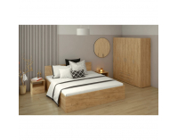 Manželská posteľ s kovovým roštom Doli 180x200 cm - dub craft zlatý