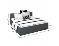 Manželská posteľ s kovovým roštom Doli 180x200 cm - grafit
