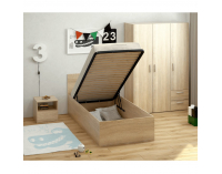 Jednolôžková posteľ s kovovým roštom Doli 90x200 cm - dub sonoma