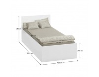 Jednolôžková posteľ s kovovým roštom Doli 90x200 cm - biela