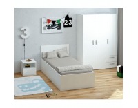 Jednolôžková posteľ s kovovým roštom Doli 90x200 cm - biela