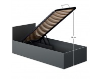 Jednolôžková posteľ s kovovým roštom Doli 90x200 cm - grafit