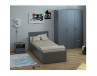 Jednolôžková posteľ s kovovým roštom Doli 90x200 cm - grafit