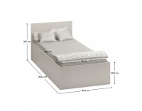 Jednolôžková posteľ s kovovým roštom Doli 90x200 cm - kašmír