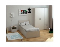 Jednolôžková posteľ s kovovým roštom Doli 90x200 cm - kašmír