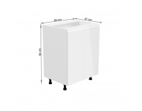 Dolná kuchynská skrinka Aurora D602F - biela / sivý lesk