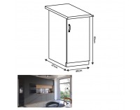 Dolná kuchynská skrinka Langen D40 P - dub artisan / sivá