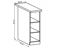 Dolná kuchynská skrinka Layla D20P - biela