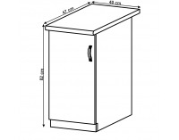 Dolná kuchynská skrinka Layla D40 L - sivá matná / biela