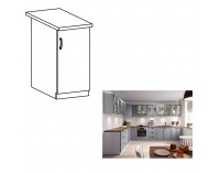 Dolná kuchynská skrinka Layla D40 P - sivá matná / biela