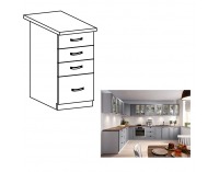 Dolná kuchynská skrinka Layla D40S4 - sivá matná / biela