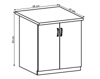 Dolná kuchynská skrinka Layla D60 - sivá matná / biela