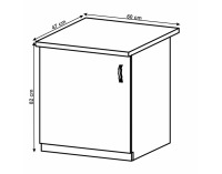 Dolná kuchynská skrinka Layla D601F L - sivá matná / biela