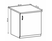 Dolná kuchynská skrinka Layla D601F P - sivá matná / biela