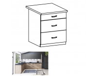 Dolná kuchynská skrinka s úchytkami Langen D60S3 - dub artisan