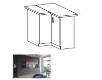 Dolná rohová kuchynská skrinka Langen D90N - dub artisan / sivá