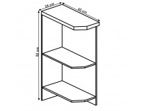 Dolná rohová kuchynská skrinka Layla D25PZ L - biela