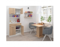 Štvordverový kredenc Domis New - biela / dub sonoma