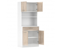 Štvordverový kredenc Domis New - biela / dub sonoma