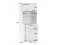 Štvordverový kredenc Domis New - biela 