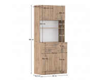 Štvordverový kredenc Domis New - dub wotan