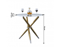 Okrúhly jedálenský stôl Donio - biela / zlatá