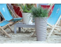 Vysoký plastový kvetináč DPSA400 38,7 cm - antracit