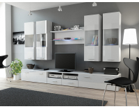 Obývacia stena Dream 1 - biely mat / biely lesk