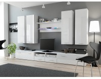 Obývacia stena Dream 3 - biely mat / biely lesk